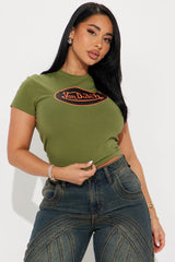 Von Dutch Patch Baby Tee - Olive