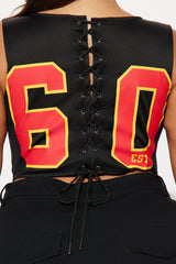 Chiefs Halftime Show Corset Top - Red/Black