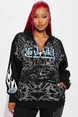 Von Dutch Car Show Zip Front Hoodie - Black/combo