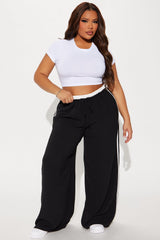 Dana Double Waistband Track Pant - Black