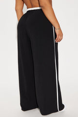 Dana Double Waistband Track Pant - Black