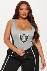 Raiders Halftime Show Corset Top - Black/Grey