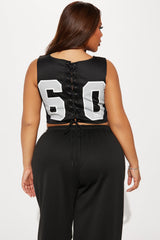 Raiders Halftime Show Corset Top - Black/Grey