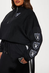 Raiders Second Half Come-Back Zip Sweatshirt - Black