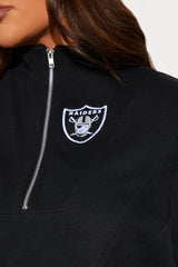 Raiders Second Half Come-Back Zip Sweatshirt - Black
