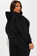 Von Dutch Rhinestone Cropped Hoodie - Black