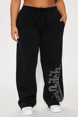 Von Dutch Rhinestone Wide Leg Pant - Black