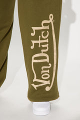 Von Dutch Vintage Wide Leg Pant - Olive