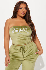 Von Dutch Velour Tube Top - Olive