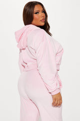 Von Dutch Velour Rhinestone Hoodie - Pink