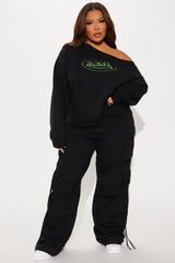 Von Dutch Off Shoulder Sweatshirt - Black
