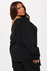 Von Dutch Off Shoulder Sweatshirt - Black