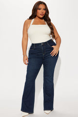 Instant BBL Padded Stretch Sculpting Flare Jeans - Dark Wash