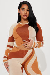 Yazmine Sweater Legging Set - Rust/combo