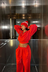 Rested Lounge Wide Leg Jogger - Red