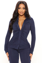 Just You And I Pant Set - Navy