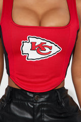 Chiefs Halftime Show Corset Top - Red/Black