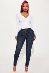 Instant BBL Padded Stretch Sculpting Skinny Jeans - Dark Wash