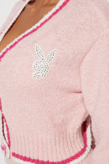 Playboy Princess Rhinestone Cozy Top - Pink