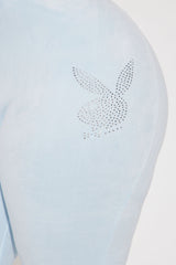 Playboy Snow Bunny Velour Flared Pant - Light Blue