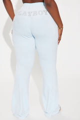 Playboy Snow Bunny Velour Flared Pant - Light Blue