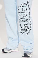 Von Dutch Classic Wide Leg Pant - Blue/Black