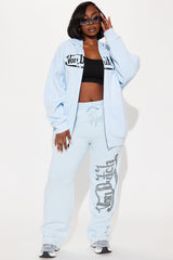 Von Dutch Classic Wide Leg Pant - Blue/Black