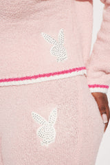 Playboy Rhinestone Cozy Top - Pink