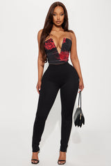 Tasha Pintuck Ponte Legging - Black