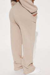 Von Dutch Distressed Wide Leg Pant - Taupe
