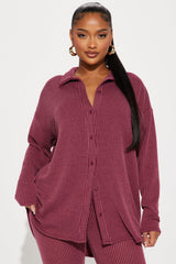 Maddie Ribbed Legging Set - Burgundy