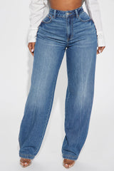 Niya Non Stretch Taper Leg Jeans - Dark Wash