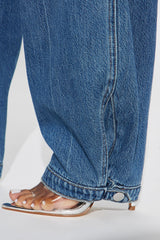 Niya Non Stretch Taper Leg Jeans - Dark Wash