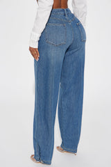 Niya Non Stretch Taper Leg Jeans - Dark Wash