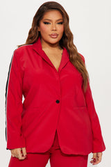 Always Focused Blazer Pant Set - Red