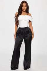 Elevate You Satin Pant - Black