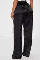 Elevate You Satin Pant - Black