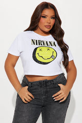 Nirvana Smiley Baby Tee - White