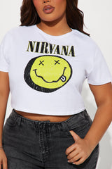 Nirvana Smiley Baby Tee - White