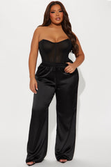 Elevate You Satin Pant - Black