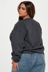 Nirvana Washed Crew Neck Sweatshirt - Black Wash