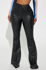 Going Big Coated Flare Pant - Black