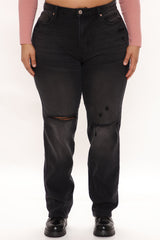 90's Nostalgia Straight Leg Jeans - Black