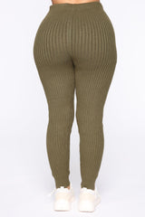 Cozy Nights Pant Set - Olive