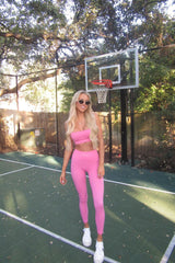 Fighter Ribbed Active Legging In Infinity Seamless - Bubblegum Pink