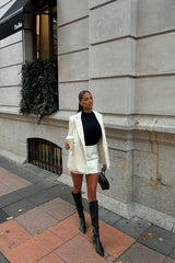 Big Reveal Faux Leather Skirt Set - White