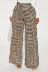Fancy Pants Houndstooth Trouser - Brown/combo