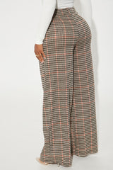 Fancy Pants Houndstooth Trouser - Brown/combo