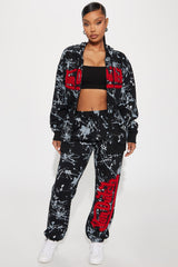 Von Dutch Abstract Zip Up Hoodie - Charcoal/combo