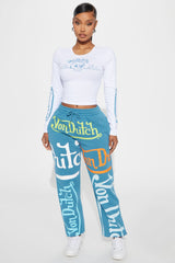 Von Dutch Skull Long Sleeve Top - White/combo